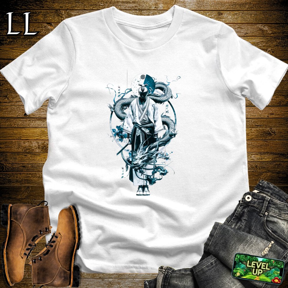 Mystical Dragon Samurai Softstyle Tee - White - LegacyLayers