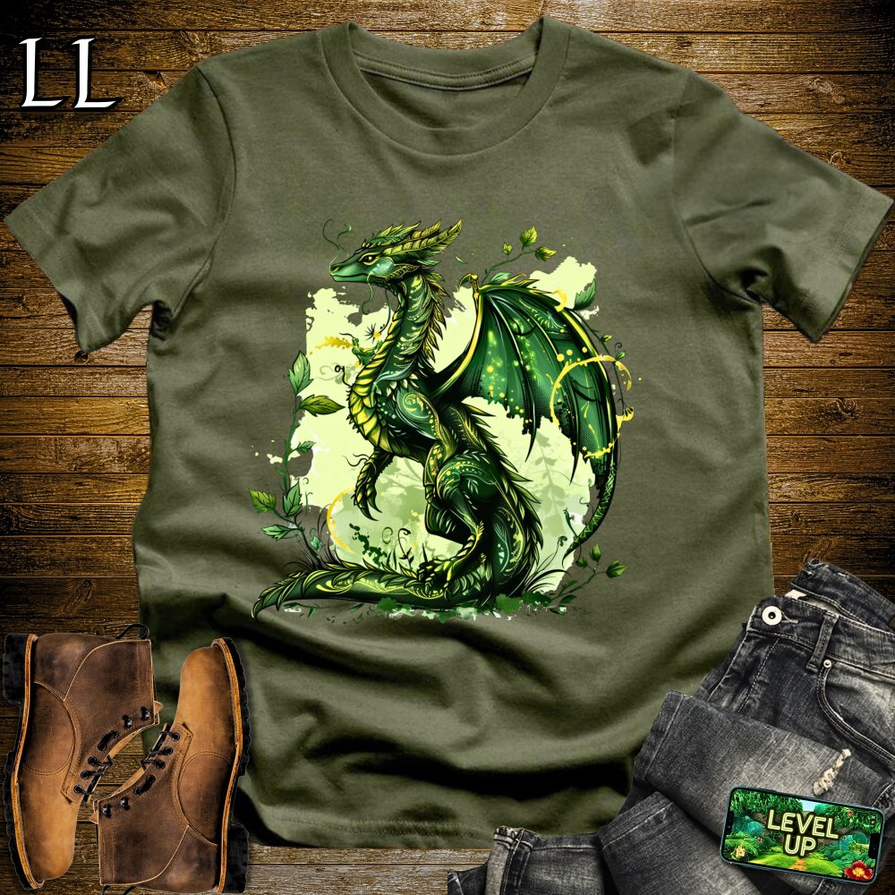 Nature Dragon Softstyle Tee - Military Green - LegacyLayers