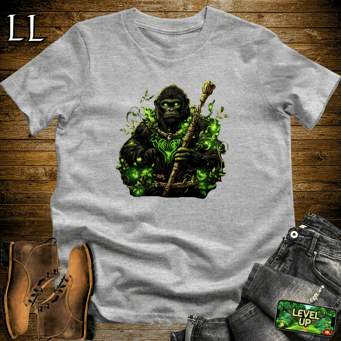 Nature Sorcerer Gorilla Softstyle Tee Sport Grey | Party Animal Tee
