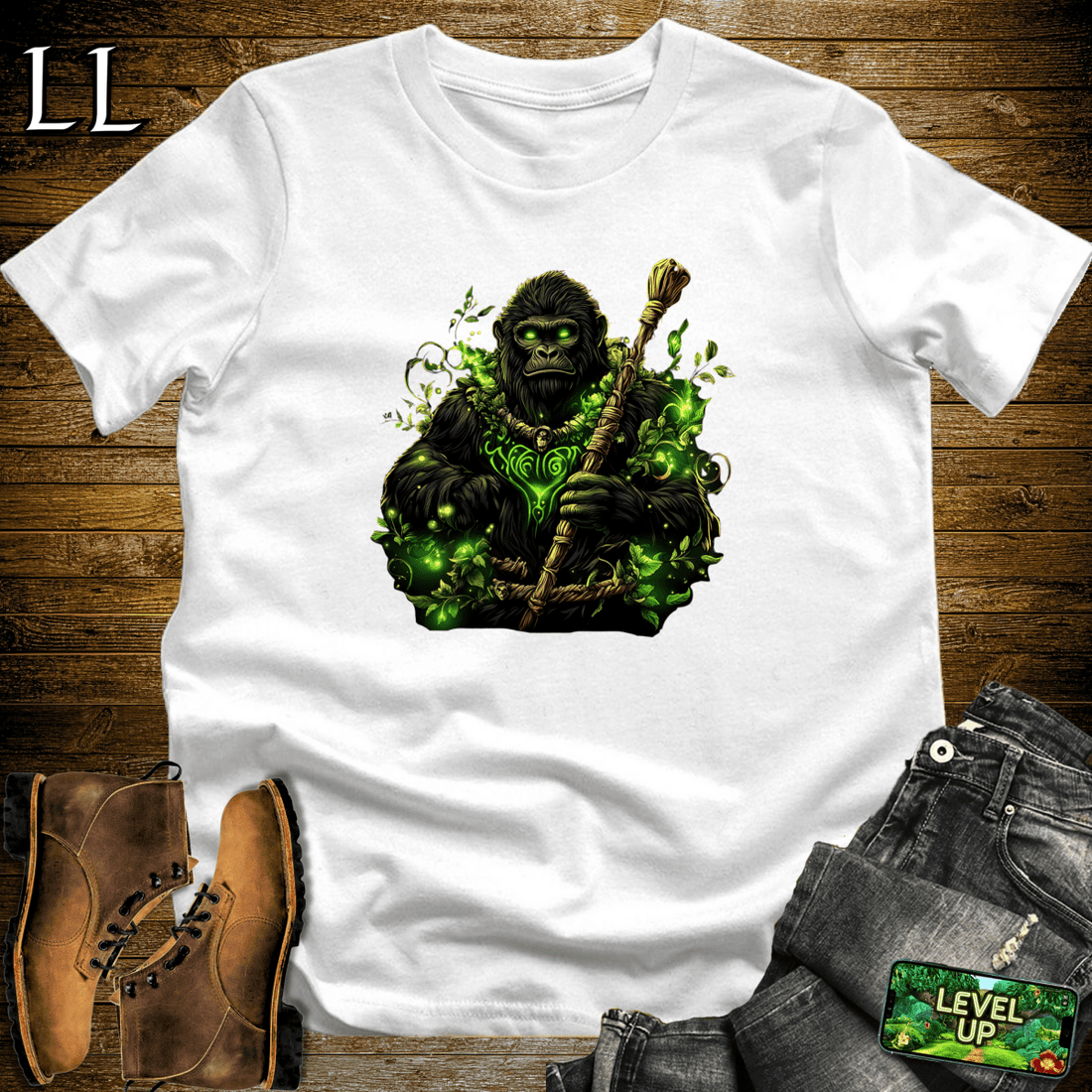 Nature Sorcerer Gorilla Softstyle Tee White | Party Animal Tee