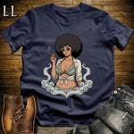 Coco's Smoke Break Cigar Girl T-Shirt Navy | Cigar Pin-Up Girl Tee