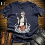 Ceniza's Smoke Break Cigar Girl T-Shirt Navy | Cigar Pin-Up Girl Tee