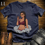 Reina's Smoke Break Cigar Girl T-Shirt Navy | Cigar Pin-Up Girl Tee