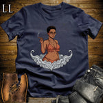 Sienna's Smoke Break Cigar Girl T-Shirt Navy | Cigar Pin-Up Girl Tee
