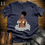 Solana's Smoke Break Cigar Girl T-Shirt Navy | Cigar Pin-Up Girl Tee
