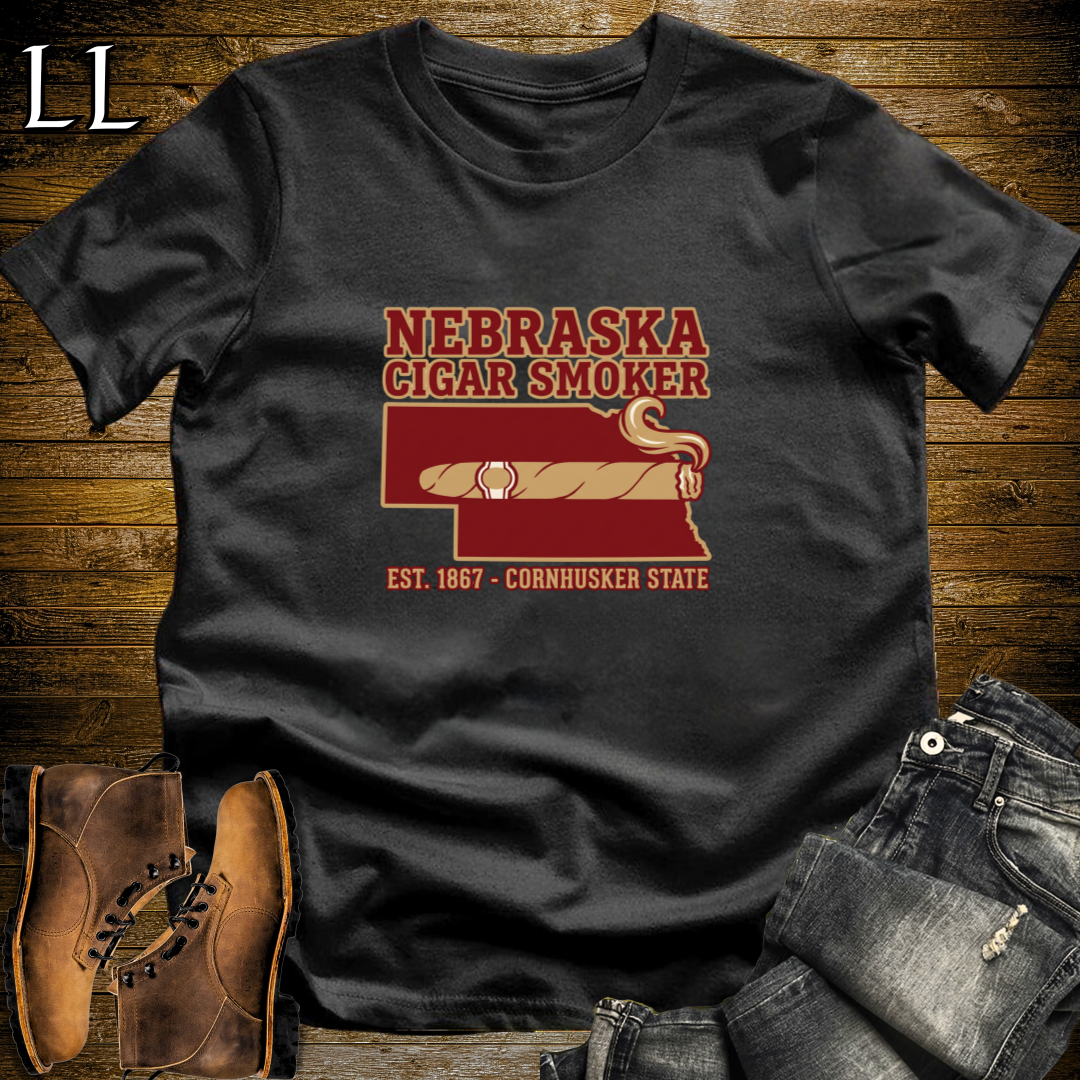 Nebraska Cigar Smoker T-Shirt Black | State Cigar Shirt