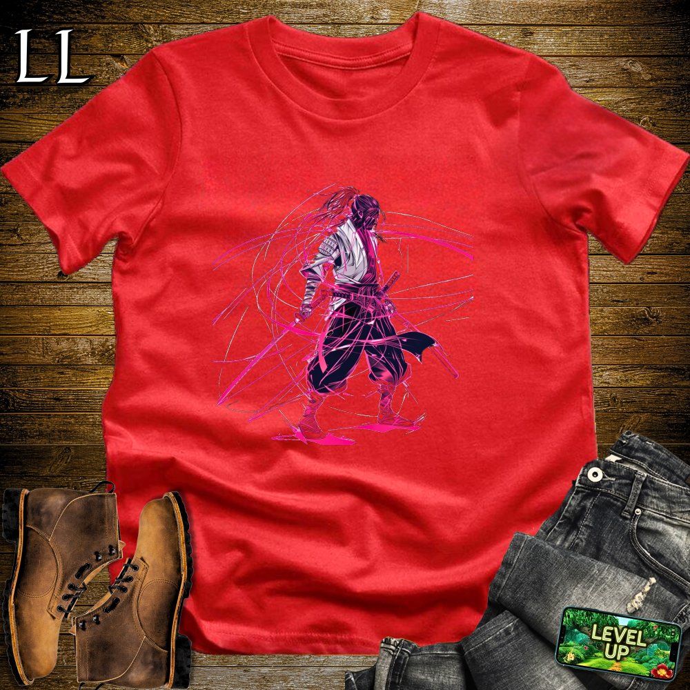 Neon Samurai Royal Blue | Cyberpunk Futuristic Tee