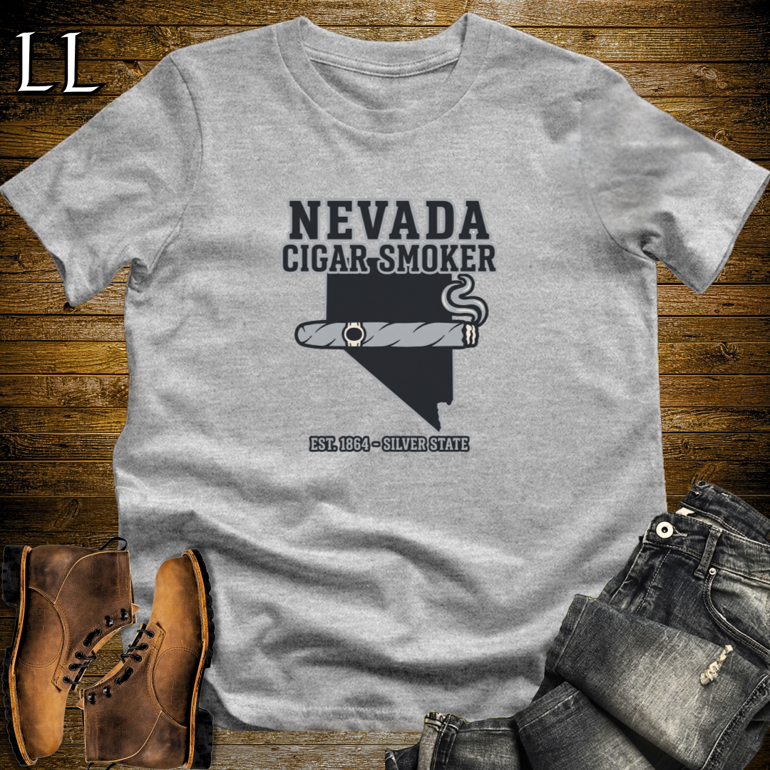 Nevada Cigar Smoker T-Shirt Sport Grey | State Cigar Shirt