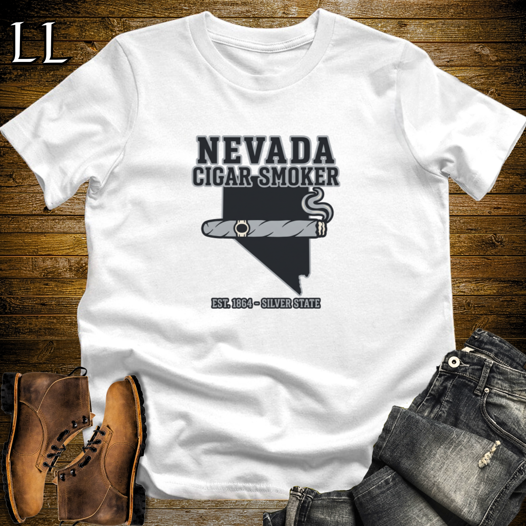 Nevada Cigar Smoker T-Shirt White | State Cigar Shirt