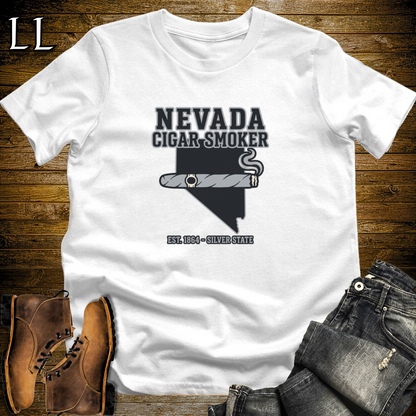 Nevada Cigar Smoker T-Shirt White | State Cigar Shirt