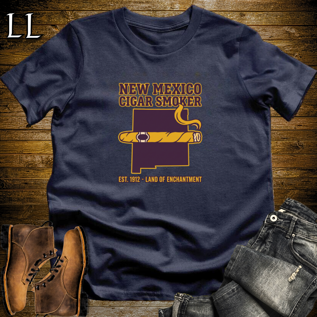 New Mexico Cigar Smoker T-Shirt Navy | New Mexico State Cigar Shirt