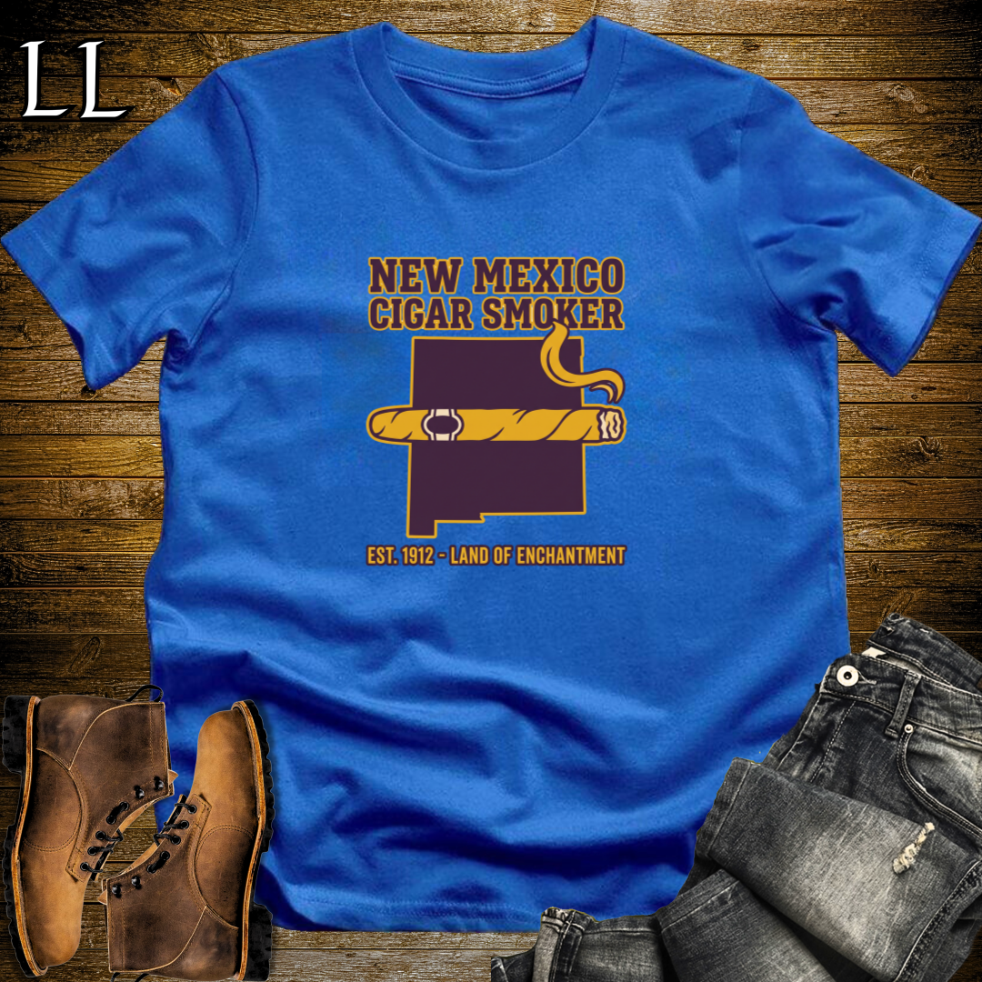 New Mexico Cigar Smoker T-Shirt Royal Blue | New Mexico State Cigar Shirt