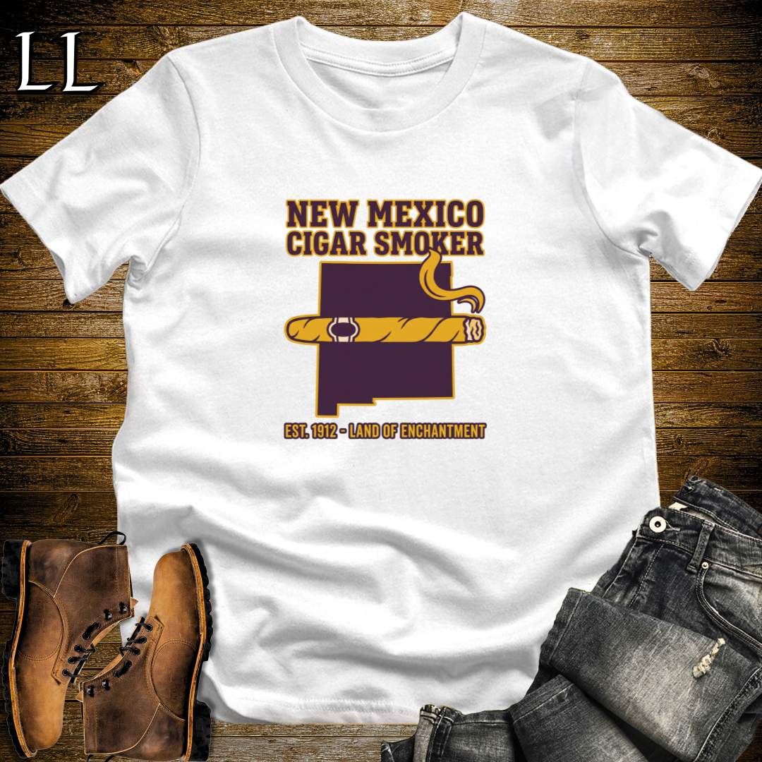 New Mexico Cigar Smoker T-Shirt White | New Mexico State Cigar Shirt
