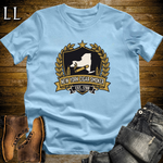 New York Cigar Smoker Shield T-Shirt Light Blue | New York Cigar Crest Gift Tee