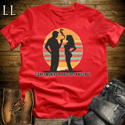 Nice Cigar Butt Softstyle T-Shirt Red | Funny Cigar Tee