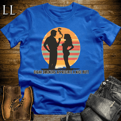 Nice Cigar Butt Softstyle T-Shirt Royal Blue | Funny Cigar Tee
