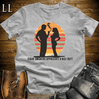 Nice Cigar Butt Softstyle T-Shirt Sport Grey | Funny Cigar Tee