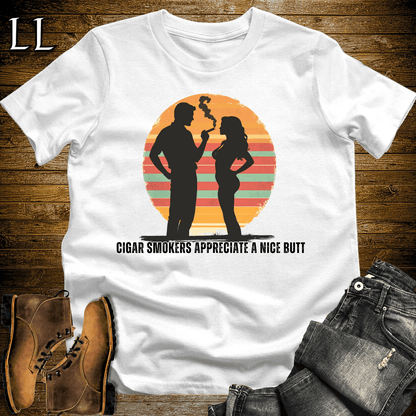 Nice Cigar Butt Softstyle T-Shirt White | Funny Cigar Tee