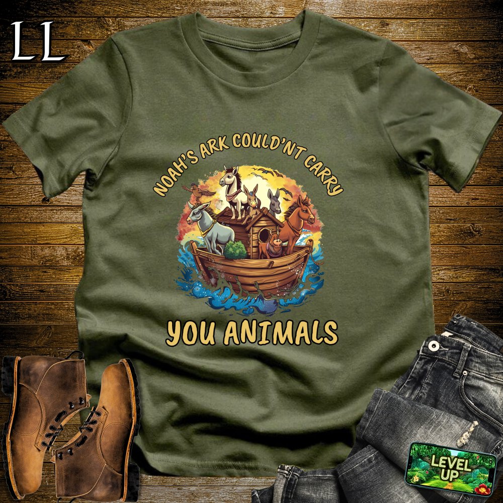 Noahs Ark Couldnt Carry You Animals Softstyle Tee - Military Green - LegacyLayers