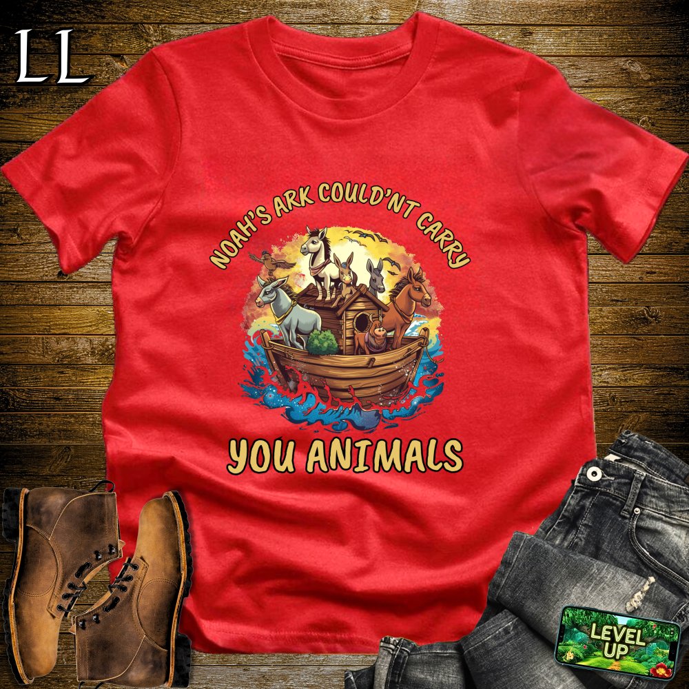 Noahs Ark Couldnt Carry You Animals Softstyle Tee - Red - LegacyLayers