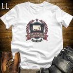 North Dakota Cigar Smoker Shield T-Shirt White | North Dakota Cigar Shield Tee
