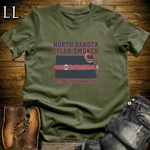 North Dakota Cigar Smoker T-Shirt Military Green | North Dakota Cigar Society Tee