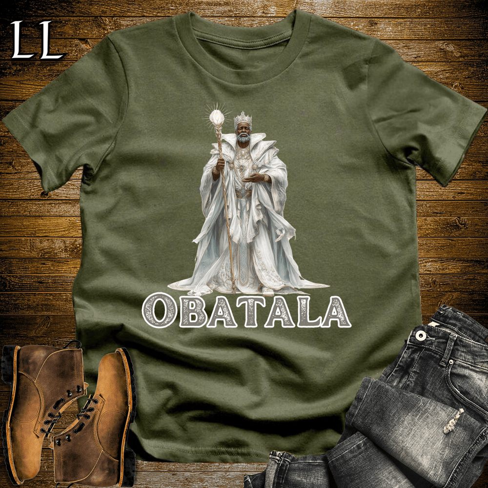 Obatala African God Softstyle Tee - Military Green - LegacyLayers