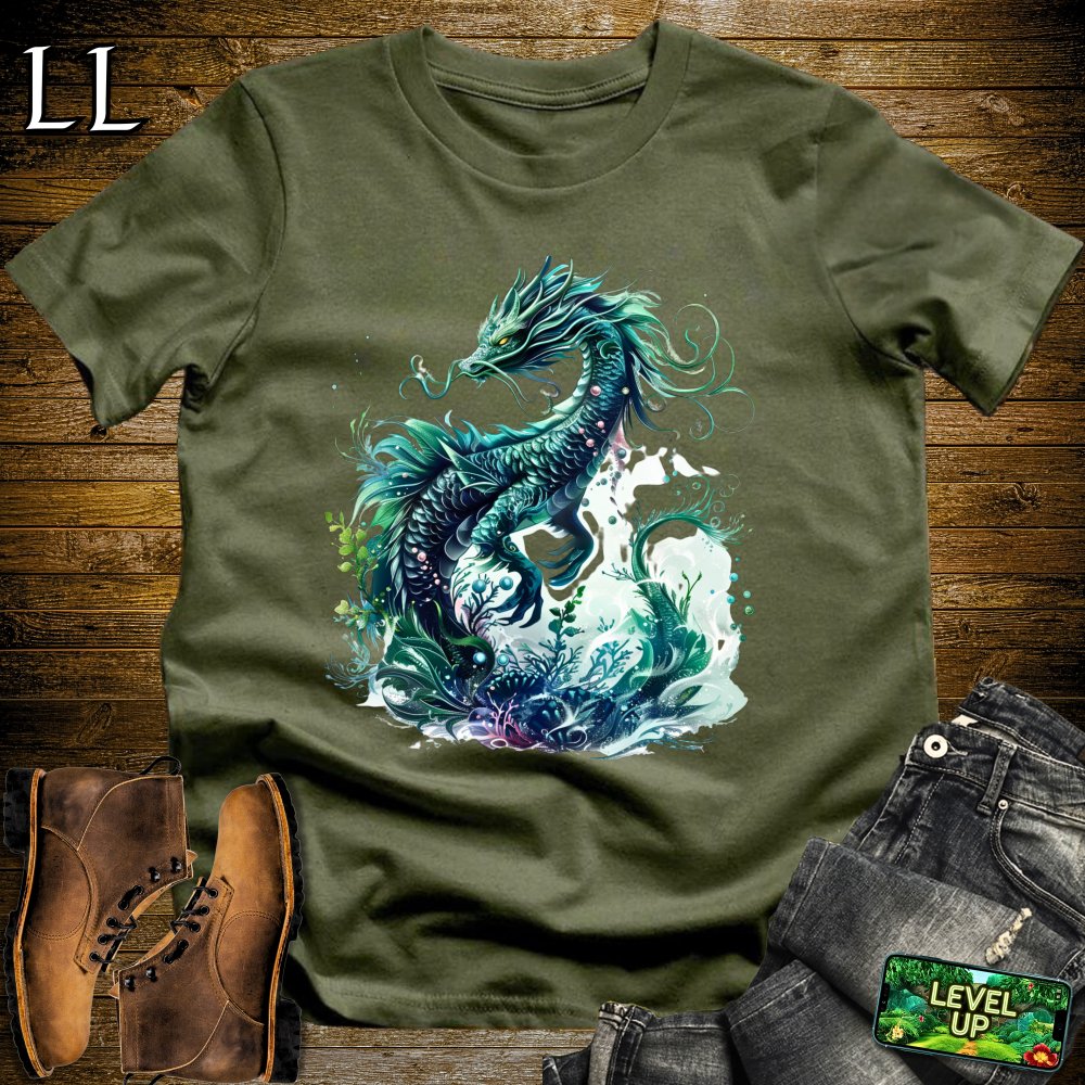 Ocean Dragon Softstyle Tee - Military Green - LegacyLayers