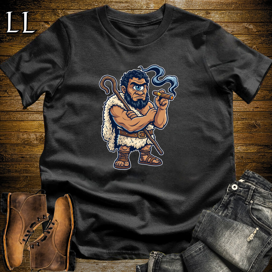 One-Eyed Cyclops Cigar T-Shirt Black | Greek Myth Cigar Tee