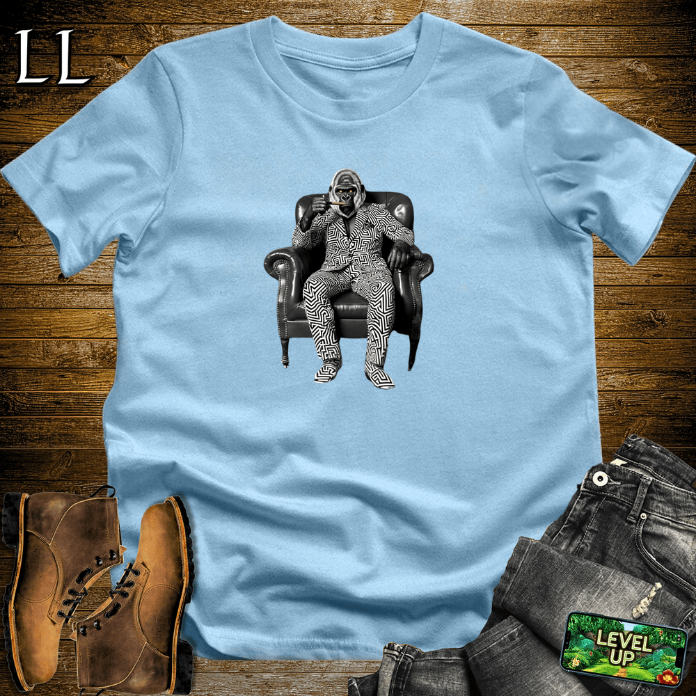 Optical Illusion Cigar Gorilla - Light Blue - LegacyLayers