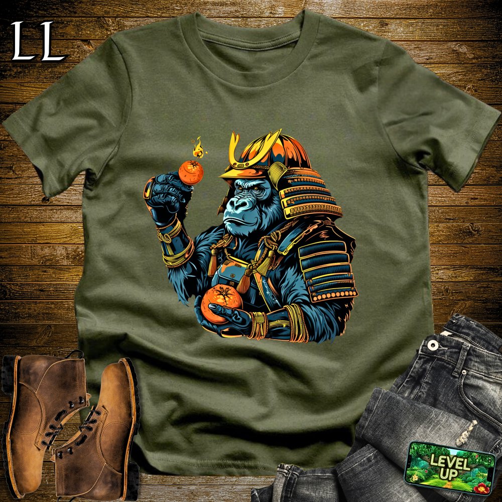 Orange Bomb Gorilla Samurai Softstyle Tee - Military Green - LegacyLayers