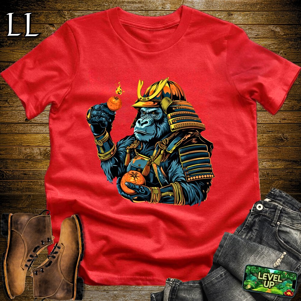 Orange Bomb Gorilla Samurai Softstyle Tee - Red - LegacyLayers