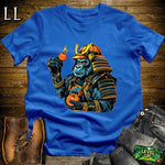 Orange Bomb Gorilla Samurai Royal Blue | Explosive Tee