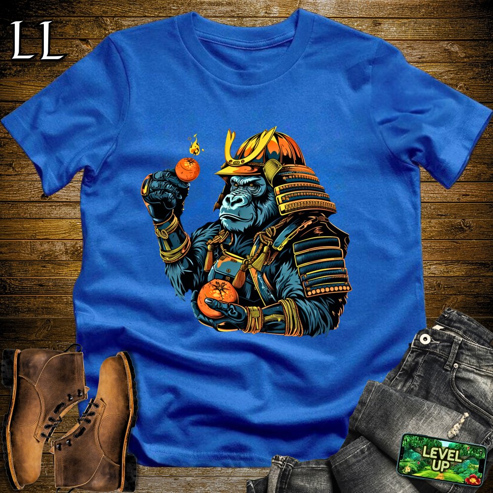 Orange Bomb Gorilla Samurai Royal Blue | Explosive Tee