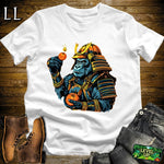 Orange Bomb Gorilla Samurai White | Explosive Tee
