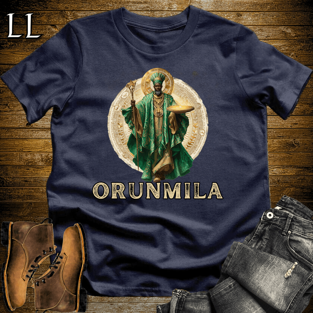 Orunmila African God Softstyle Tee - Navy - LegacyLayers