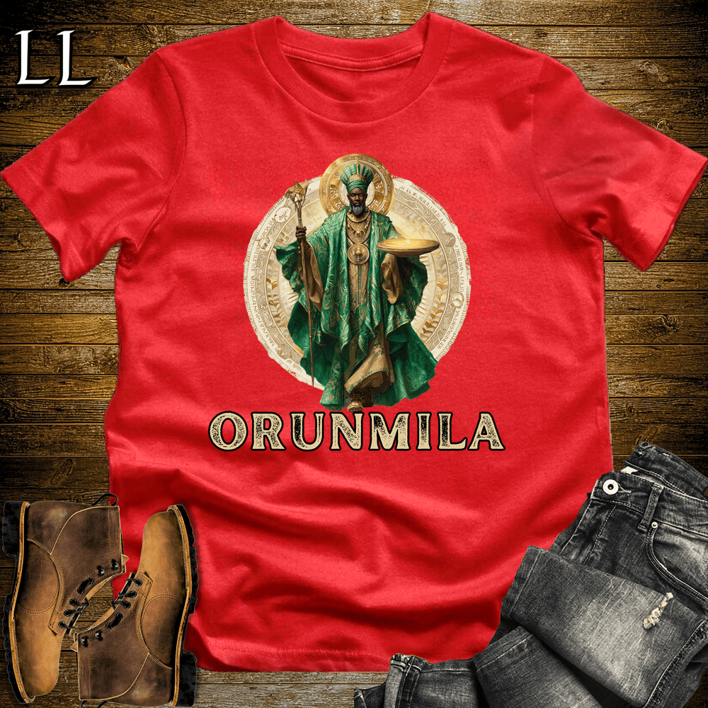 Orunmila African God Softstyle Tee - Red - LegacyLayers
