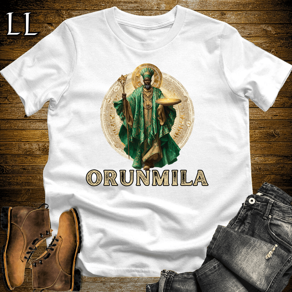Orunmila African God Softstyle Tee White | Yoruba Wisdom God Tee