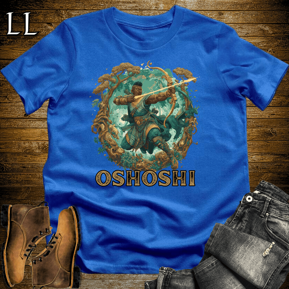 Oshoshi African God Softstyle Tee Royal Blue | Yoruba Hunter God Tee