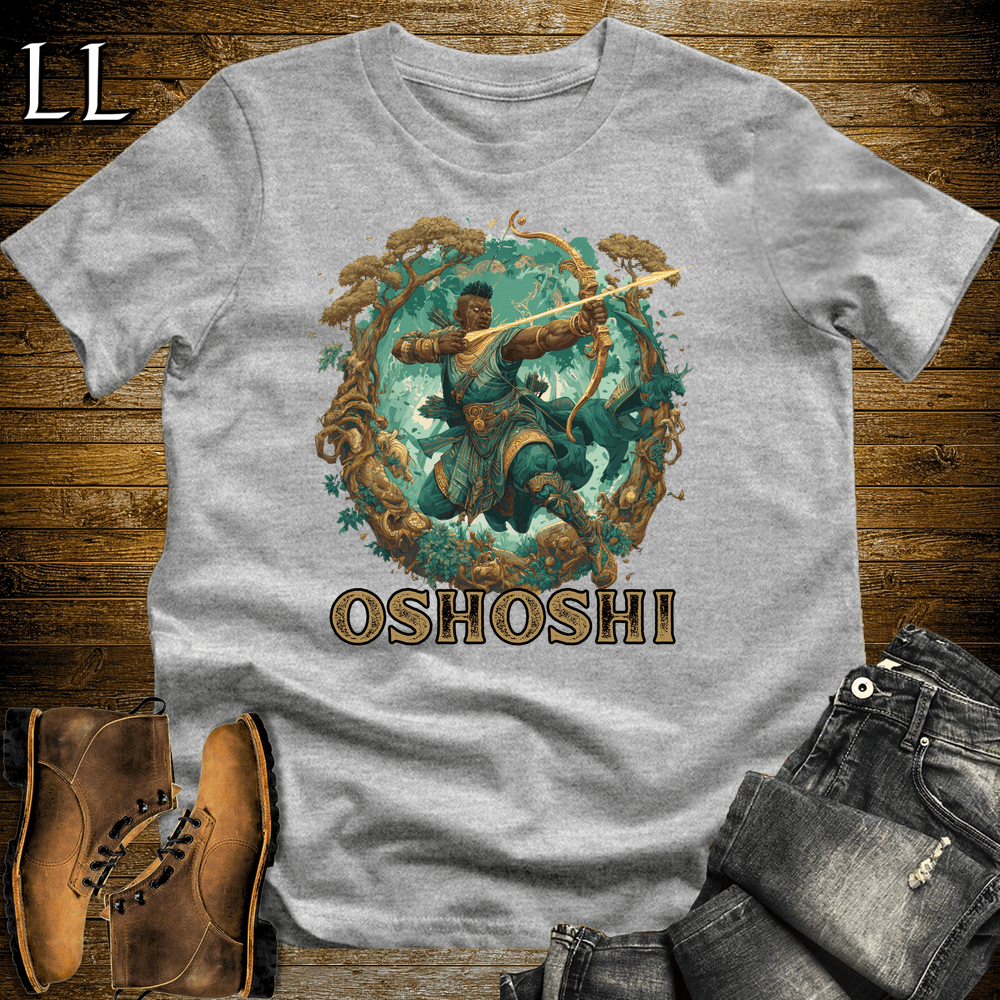 Oshoshi African God Softstyle Tee Sport Grey | Yoruba Hunter God Tee