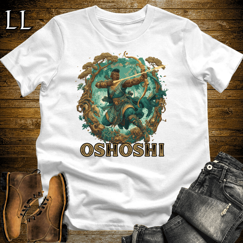 Oshoshi African God Softstyle Tee White | Yoruba Hunter God Tee