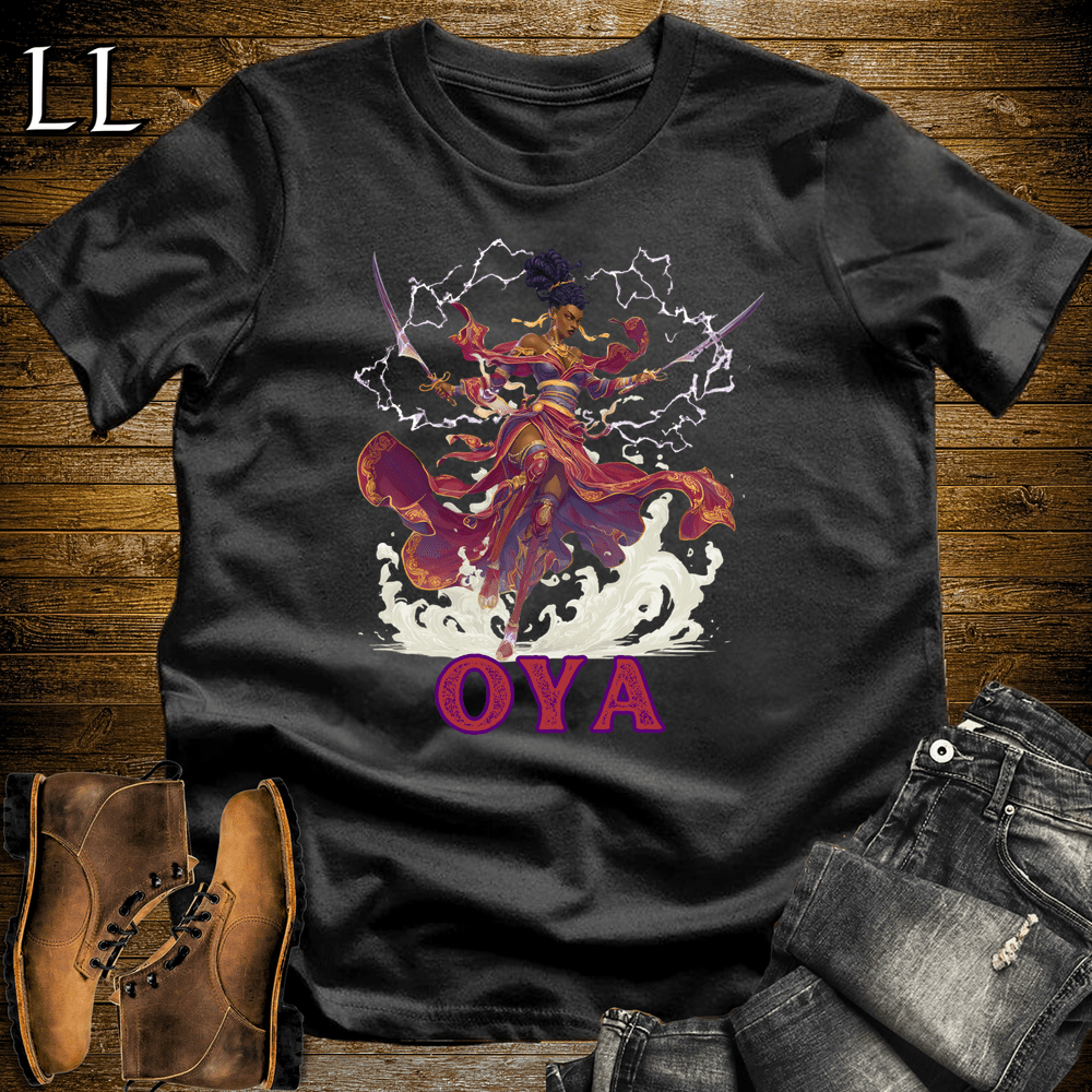Oya African Goddess Softstyle Tee Black | Yoruba Mythology Tee