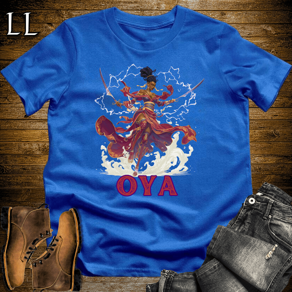 Oya African Goddess Softstyle Tee Royal Blue | Yoruba Mythology Tee