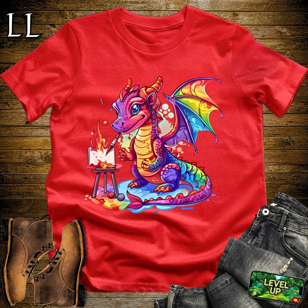 Painter Dragon Softstyle Tee - Red - LegacyLayers