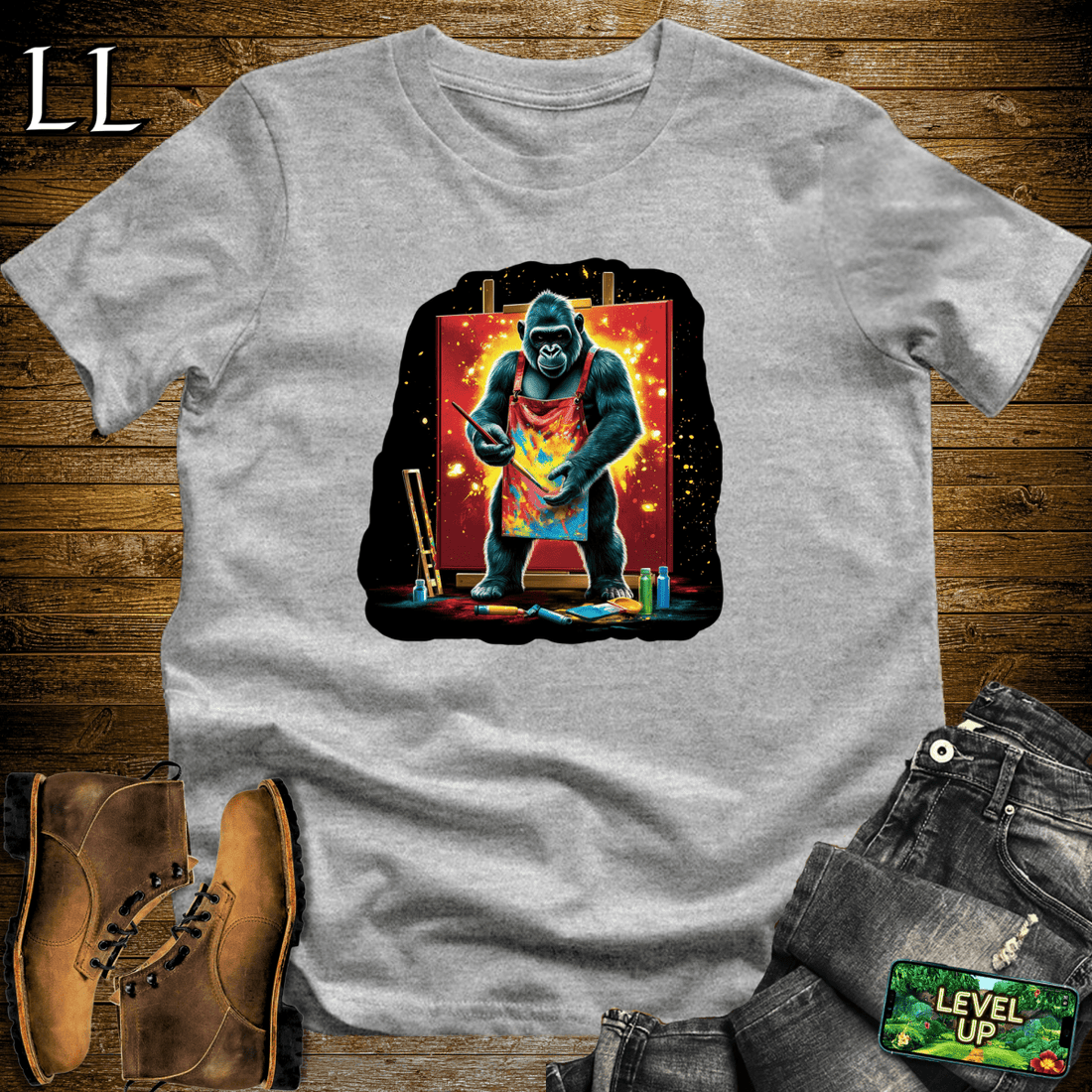Painter Gorilla Softstyle Tee Sport Grey | Artist Gift Tee