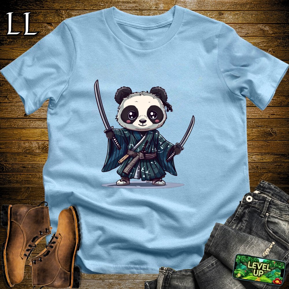 Panda Samurai Softstyle Tee - Light Blue - LegacyLayers