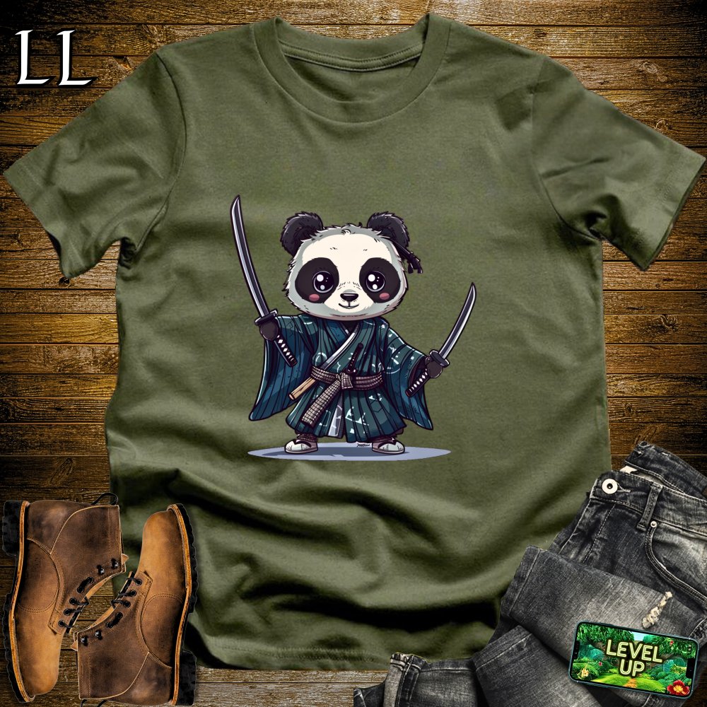 Panda Samurai Softstyle Tee - Military Green - LegacyLayers