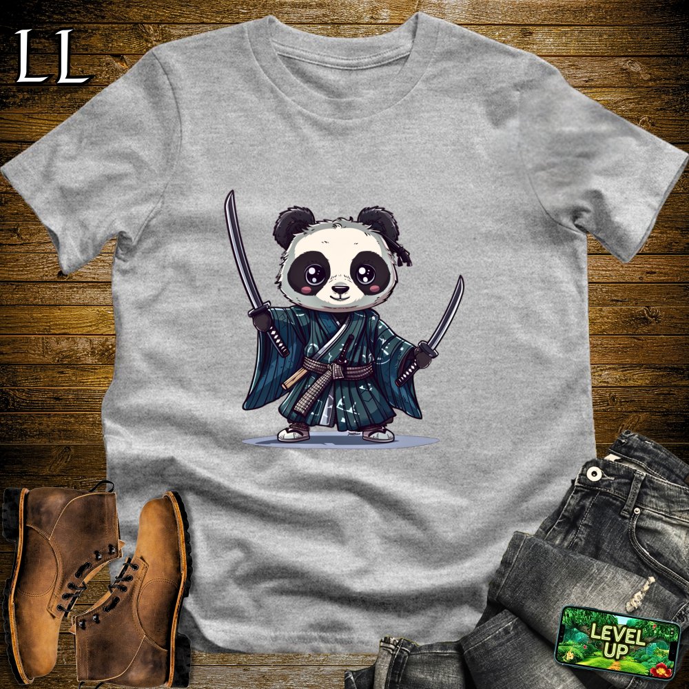 Panda Samurai Softstyle Tee - Sport Grey - LegacyLayers