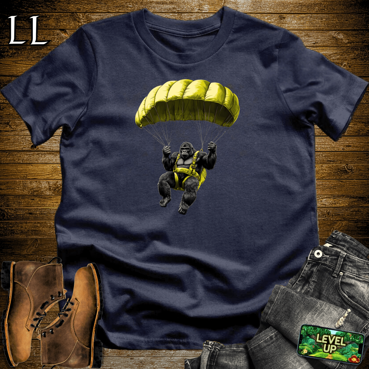 Parachute Gorilla Softstyle Tee - Navy - LegacyLayers