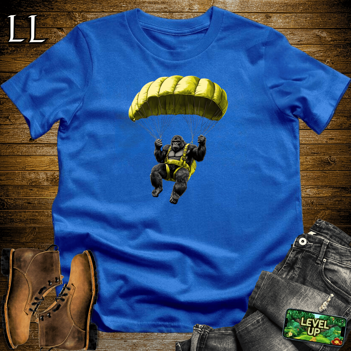 Parachute Gorilla Softstyle Tee - Royal - LegacyLayers